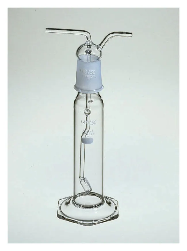 Corning&trade;&nbsp;PYREX&trade; Gas Washing Tall-Form Bottles with Fritted Discs with Stopper Assembly 473.17 mL, 170 to 220 μm