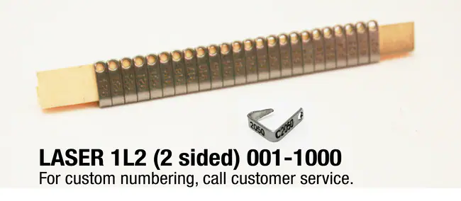National Band And Tag Co Laser Etched 2 Sides Tags, Durable .018 in Monel, Up to 6 Digits Per Side, 1000 Pack